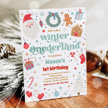 Winter ONEderland Blue Christmas Birthday Party Invitation<br><div class="desc">Winter ONEderland Blue Christmas Birthday Party Invitation</div>