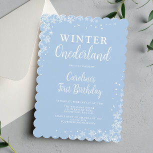 Winter Onederland Boy First Birthday Invitation