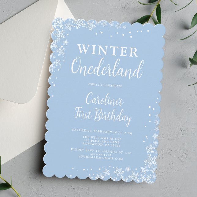 Winter Onederland Boy First Birthday Invitation (Creator Uploaded)