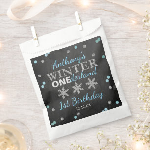 Winter ONEderland Chalkboard 1st Birthday Favour Bag