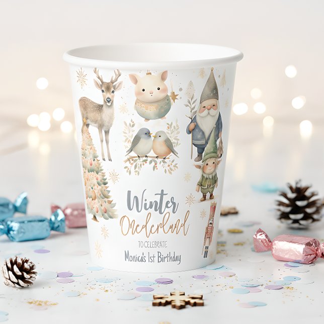 Winter onederland christmas birthday paper cups (Creator Uploaded)