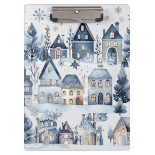 Winter Onederland Christmas Houses Birthday Clipboard