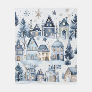Winter Onederland Christmas Houses Birthday Fleece Blanket