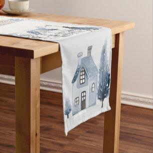 Winter Onederland Christmas Houses Birthday Long Table Runner