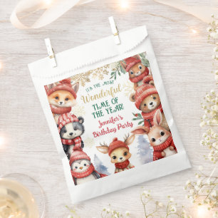 Winter Onederland Cute Winter Animals Birthday Favour Bag