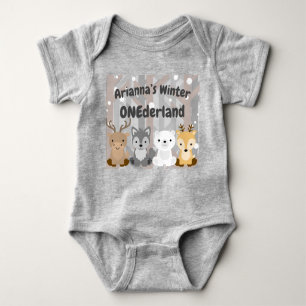 Winter ONEderland First Birthday Baby Bodysuit