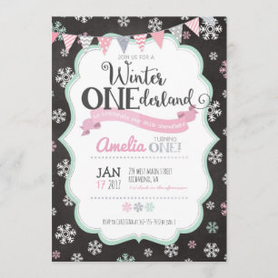 Winter ONEderland First Birthday Invitation