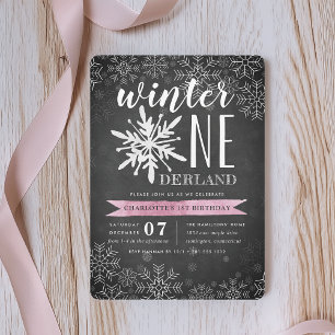 Winter Onederland First Birthday Invitation