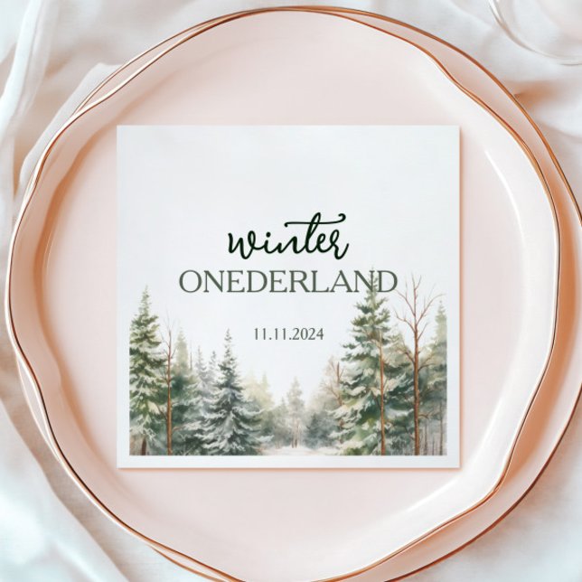 Winter Onederland First Birthday Napkin (Creator Uploaded)