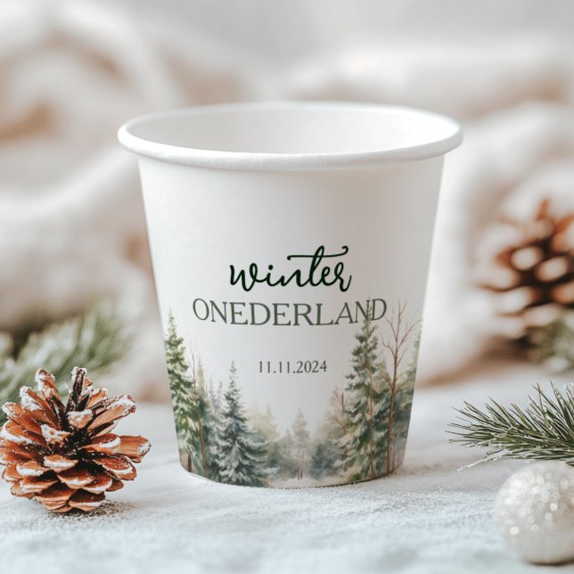 Winter Onederland First Birthday Paper Cups (Creator Uploaded)