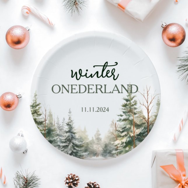 Winter Onederland First Birthday Paper Plate (Creator Uploaded)