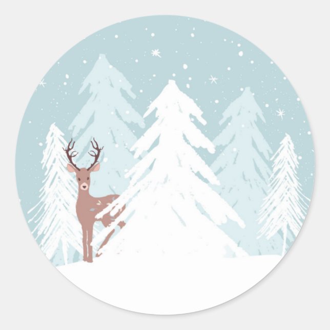 Winter Onederland First Birthday Sticker Deer (Front)