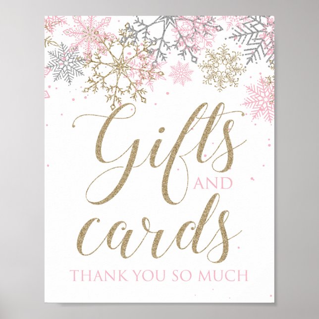 Winter Onederland Gifts and Cards Sign Snowflakes (Front)