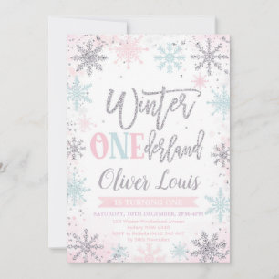 Winter ONEderland Girl 1st Birthday Invitation