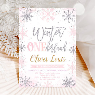 Winter ONEderland Girl 1st Birthday Invitation