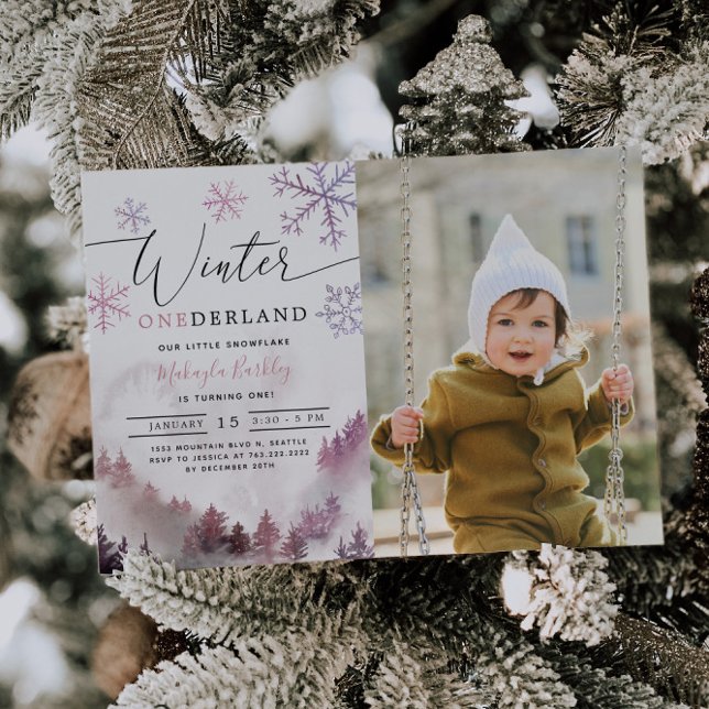 Winter ONEderland Girl 1st Birthday  Invitation (Creator Uploaded)