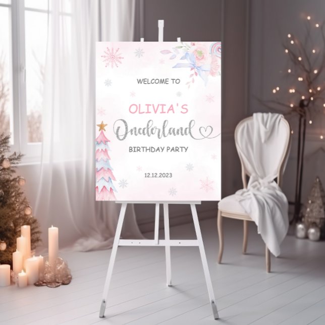 Winter Onederland Girl Birthday Welcome Sign (Creator Uploaded)