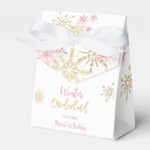 Winter onederland glitter snowflakes birthday favour box