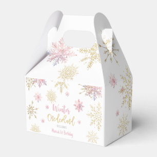 Winter onederland glitter snowflakes birthday favour box
