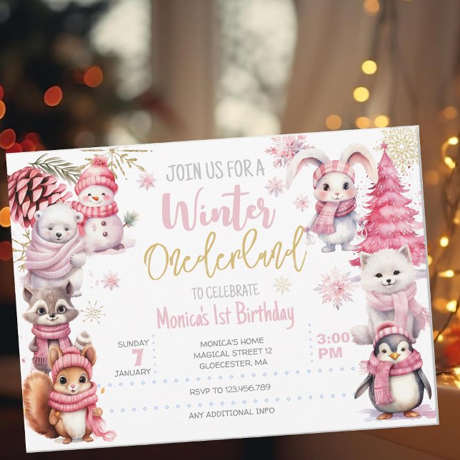 Winter onederland glitter snowflakes birthday invitation (Creator Uploaded)