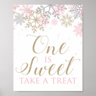 Winter Onederland One is Sweet Take a treat sign