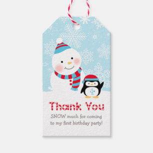 Winter ONEderland Party First Birthday Thank You Gift Tags
