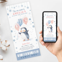 Winter Onederland Penguin 1st Birthday Ticket Pass