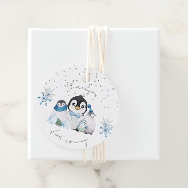 Winter Onederland Penguin Thankyou Favour Tags (In Situ)