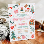 Winter ONEderland Pink Christmas Birthday Party Invitation<br><div class="desc">Winter ONEderland Pink Christmas Birthday Party Invitation</div>