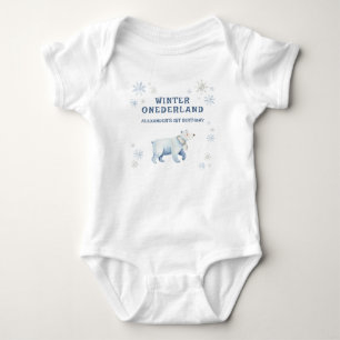 Winter Onederland Polar Bear 1st Birthday  Baby Bodysuit