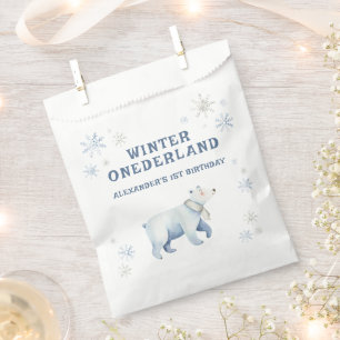 Winter Onederland Polar Bear 1st Birthday Favour Bag