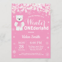 Winter Onederland Polar Bear Girl 1st Birthday