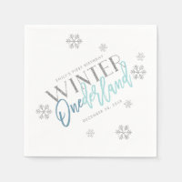 Winter ONEderland Silver Glitter Blue 1st Birthday