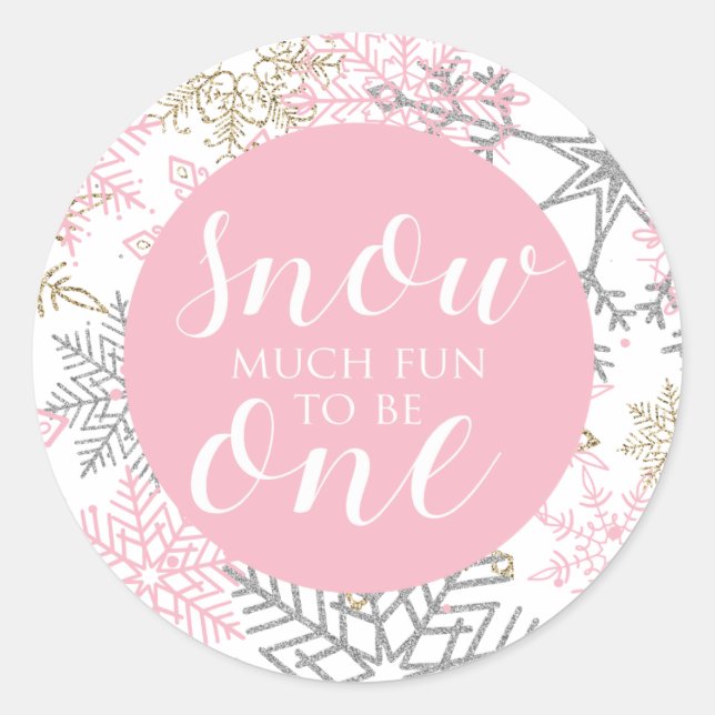 Winter Onederland Snow much fun to be one sticker (Front)
