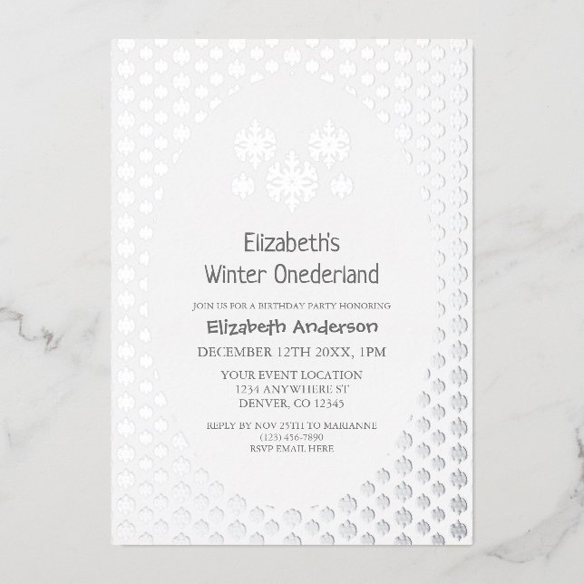 Winter Onederland Snowflake 1st Birthday (Front)