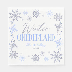 Winter ONEderland Snowflake 1st Birthday Party Napkin