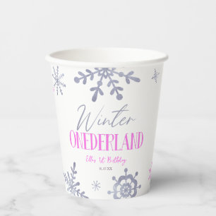 Winter ONEderland Snowflake 1st Birthday Party Paper Cups
