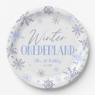 Winter ONEderland Snowflake 1st Birthday Party Paper Plate