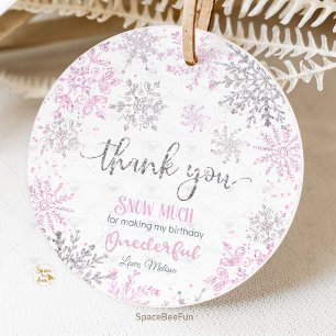 Winter ONEderland Snowflake birthday Favour Tags