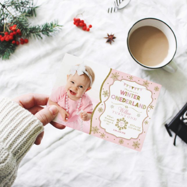 Winter Onederland Snowflake Birthday Invitation (Creator Uploaded)