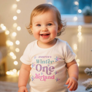 Winter Onederland Snowflakes Girl Snow Birthday Baby T-Shirt
