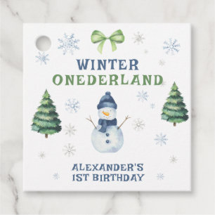 Winter Onederland Snowman 1st Birthday  Favour Tags