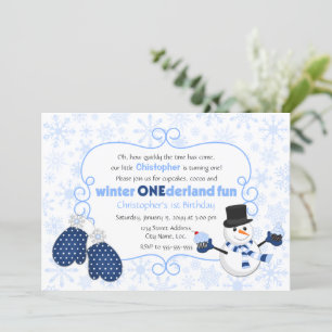 Winter ONEderland Snowman Birthday Invitation