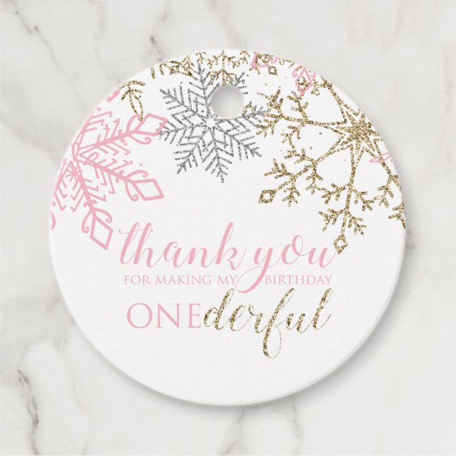 Winter ONEderland Thank you favour tag (Front)