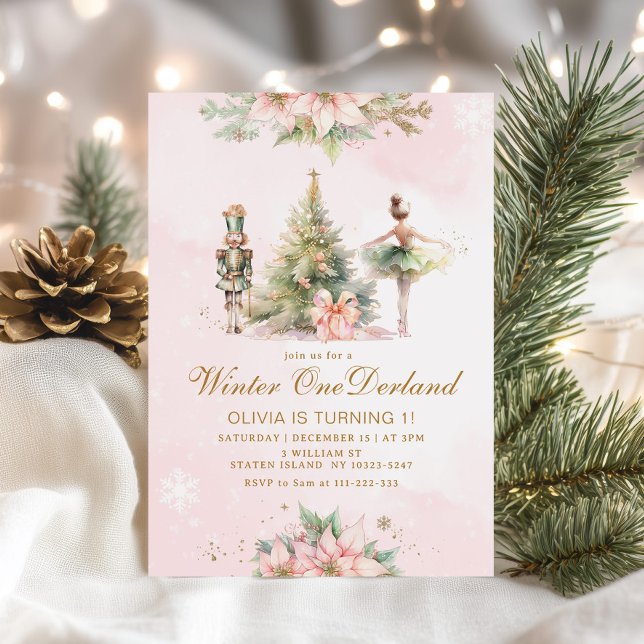 Winter Onederland the Nutcracker 1st birthday  Invitation (Creator Uploaded)