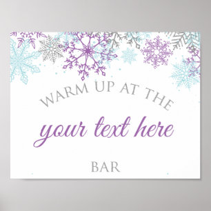 Winter Onederland Warm Up editable Purple Poster