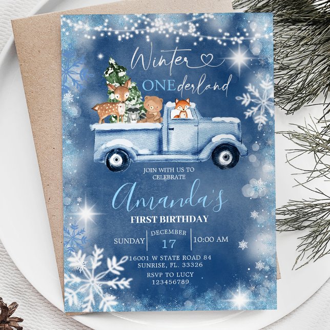 Winter Onederland White Snowflake Birthday Invitation (Creator Uploaded)