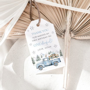 Winter Onederland Woodland 1st Birthday Favor Tags