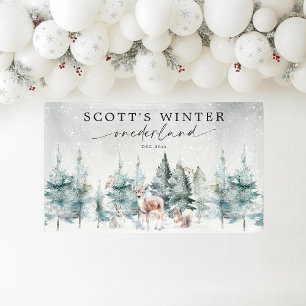 Winter ONEderland Woodland Forest 1st Birthday Banner
