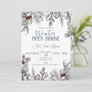 Winter Open House Party, Holiday Dinner Invitation